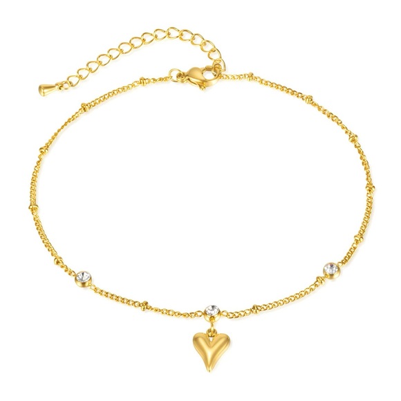 Intensity Jewelry - “Intensity Heart “❤️ 18K Gold Plated Stainless Steel Ankle Bracelet